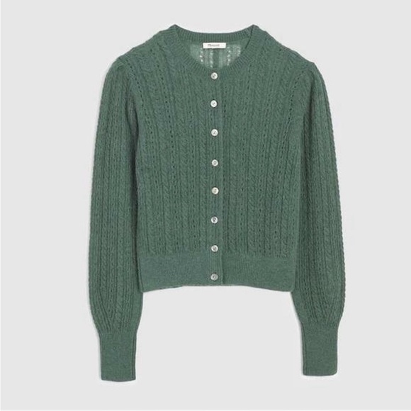 Madewell Sweaters - Elegant Madewell Pointelle-Stitch Cardigan in Alpaca Blend size M